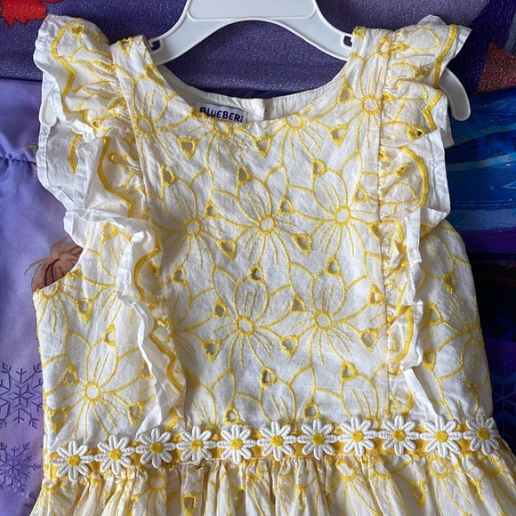 Yellow Floral Kids Dress - Picture 7 of 7